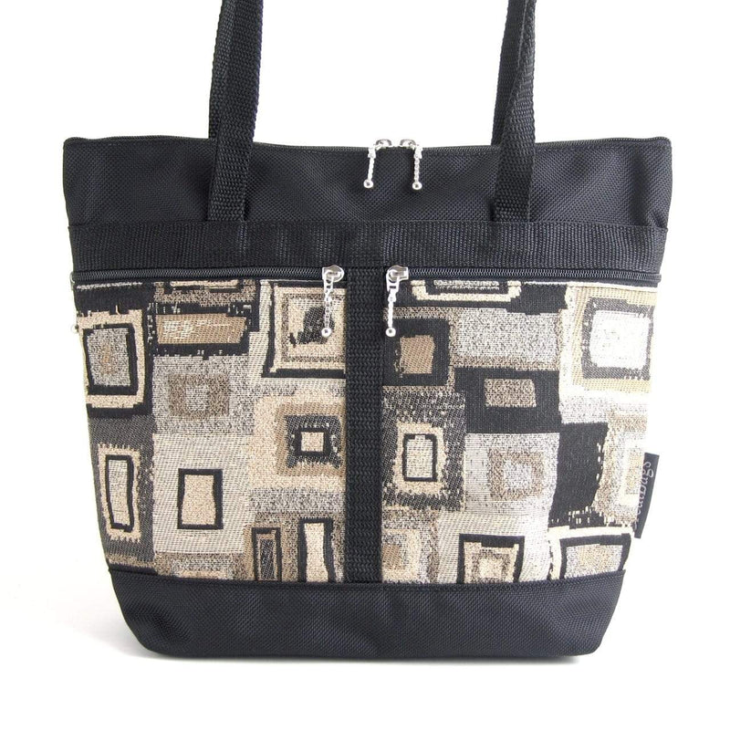 S: Purse sized Tote in Black with Fabric Pockets