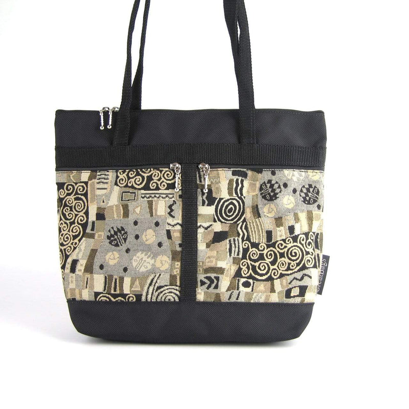 S: Purse sized Tote in Black with Fabric Pockets