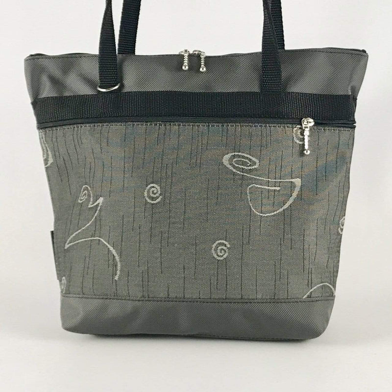 L: Large sized Tote in Gray with Fabric Pockets