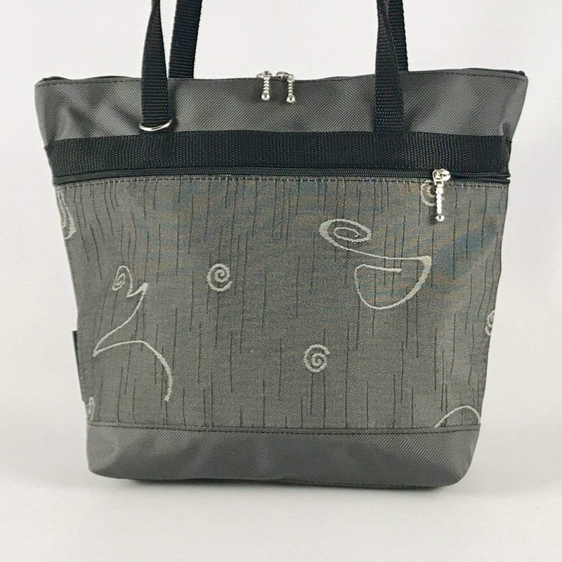 S: Purse sized Tote in Gray with Fabric Pockets