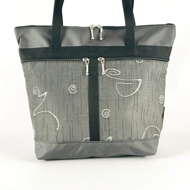 S: Purse sized Tote in Gray with Fabric Pockets