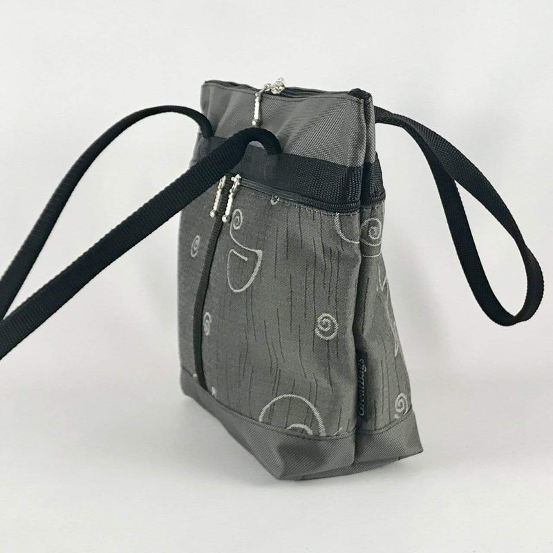 S: Purse sized Tote in Gray with Fabric Pockets