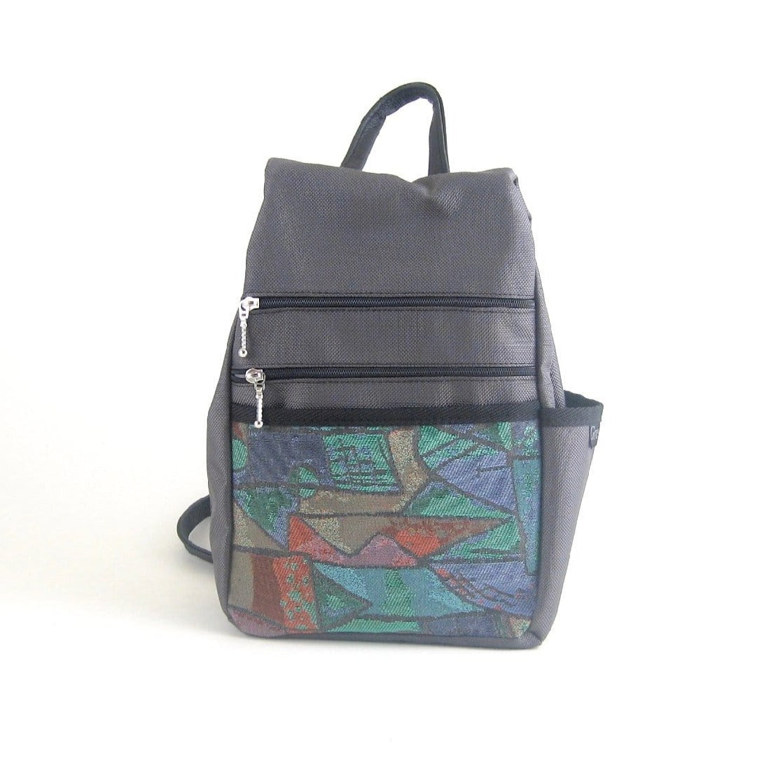 B967-GR Small Side Entry Backpack - Gray Ballistic Nylon with Fabric Accent