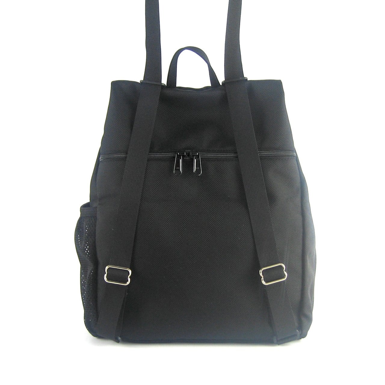 Convertible B967 BL Sm Side Entry Backpack- CB967 - Black Nylon with Fabric Accent