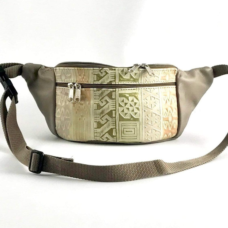 Frisco Tan & White Cowhide Fanny Pack/Bum Bag