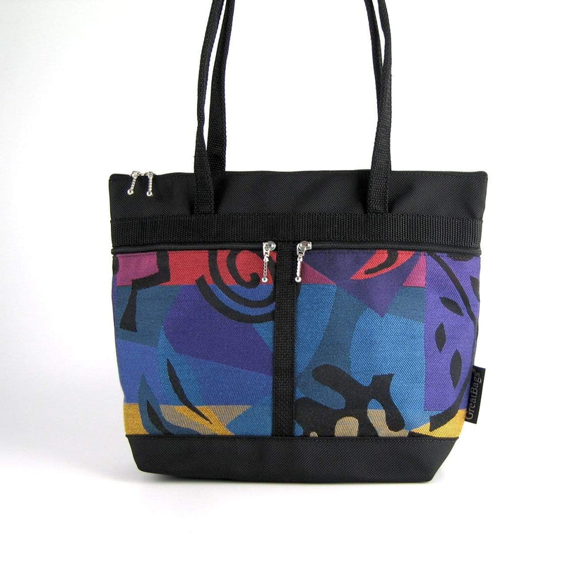 S: Purse sized Tote in Black with Fabric Pockets