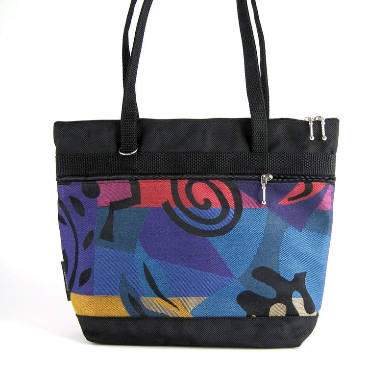 S: Purse sized Tote in Black with Fabric Pockets