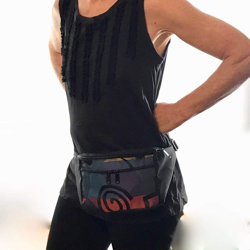 Extra Large Fabric Fanny pack with Tapestry Accent Pocket- TXFP