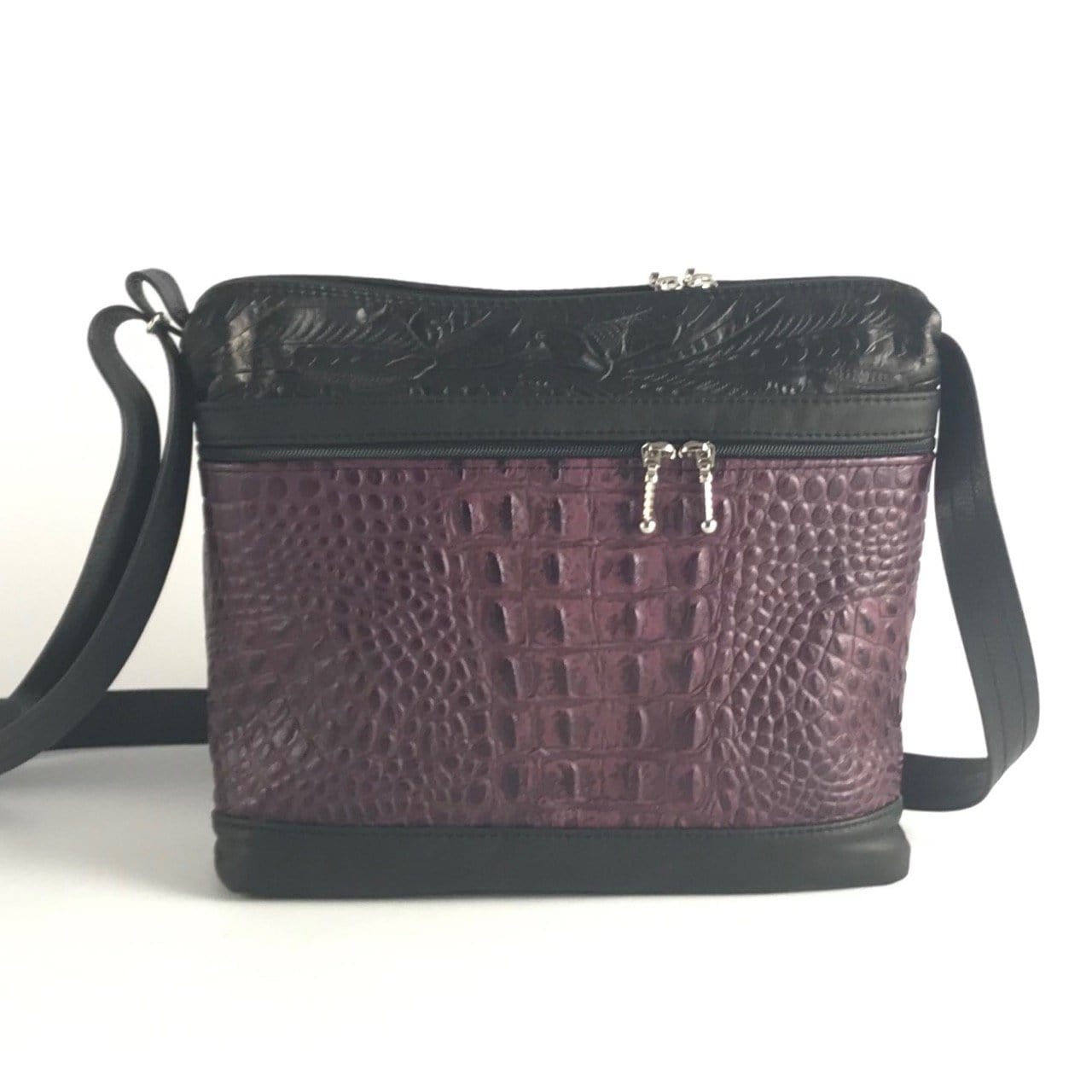 Bibi Small Crossbody Hobo Leather Organizer Purse v221L